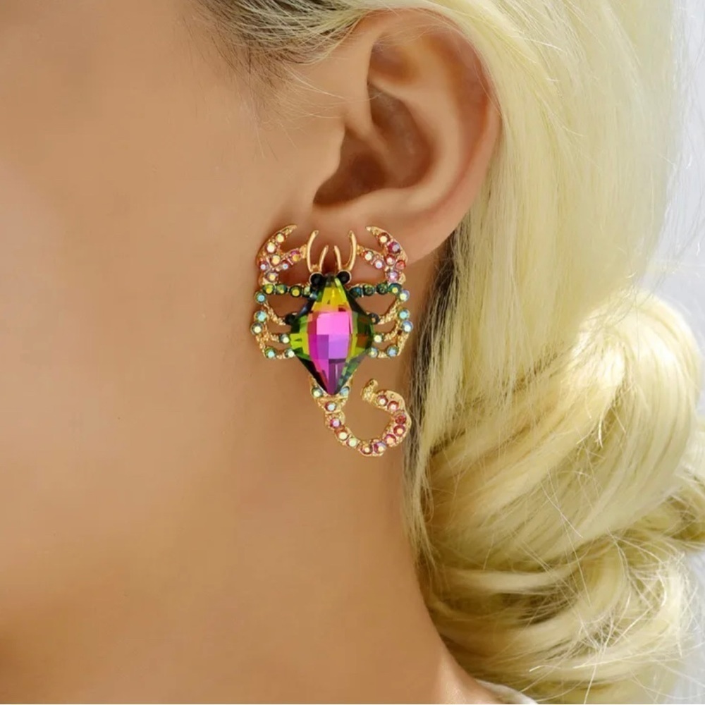 Crystal Rhinestone Scorpion Earrings